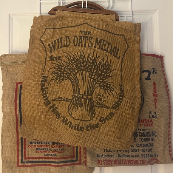 BURLAP type novelty Rice Bags - Picture 2 of 5